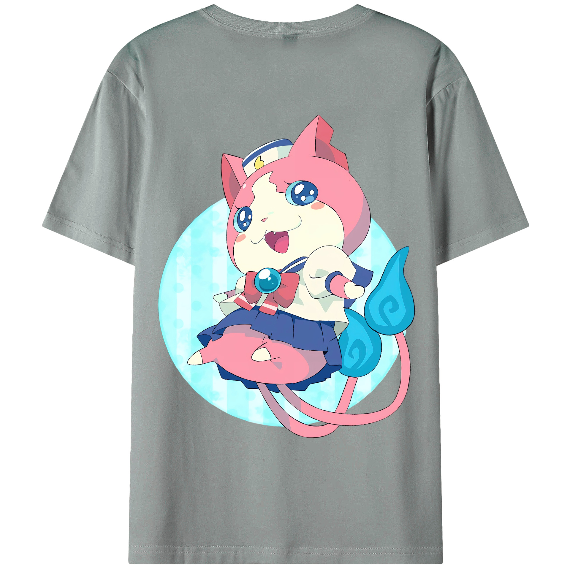 （画像用） 妖怪ウォッチ Yo-kai Watch 綿100％ メンズ半袖Tシャツ（バックプリント） 通気性